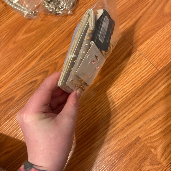 Swarovski Gold and Pink Crystal Earrings - Picture 2 of 5